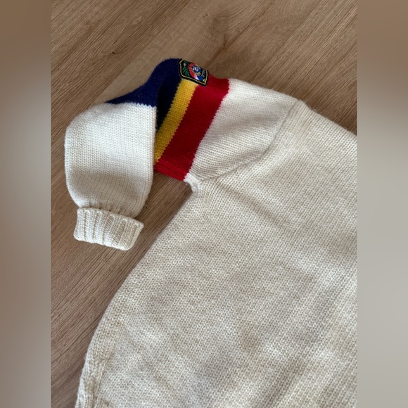 Vintage Polo by Ralph Lauren Wool Sweater Off White with Stripes Small - Picture 11 of 11